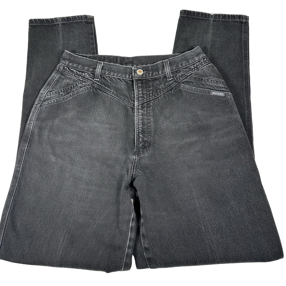 Rocky Mountain vintage western cowgirl Black Denim‎ Jeans high rise waisted 90s